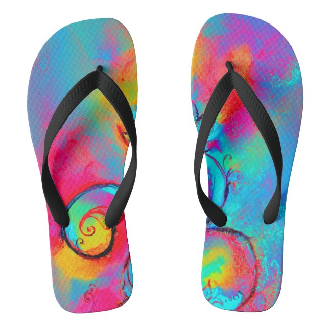 Chanclas FLUJOS SIMILARES amarillo rosa azul verde azulado (Plantilla)