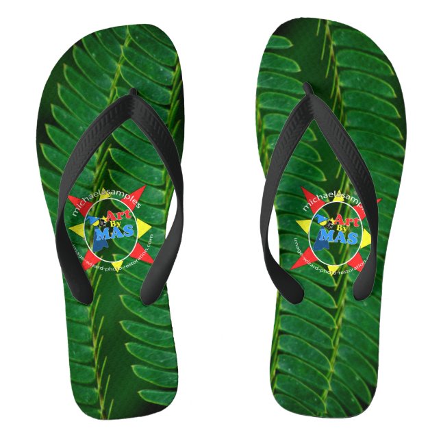 Chanclas Foliage de Fern con el logo de Art By MAS. (Plantilla)