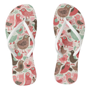 Chanclas fondo con pájaros lindos