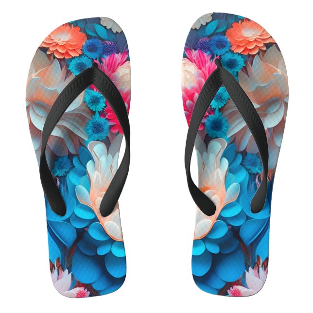 Chanclas Fondo de flores azules-1 (Plantilla)