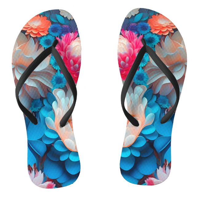 Chanclas Fondo de flores azules-1 (Plantilla)