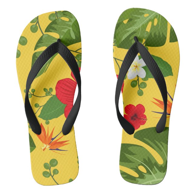 Chanclas Fondo de Flores Tropicales 10 (Plantilla)