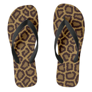 Chanclas Fondo de la teja con una piel del leopardo