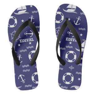 Chanclas Fondo de los Patrones de Marea Azul de la Marina N