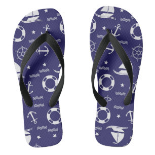 Chanclas Fondo de los Patrones de Marea Azul de la Marina N