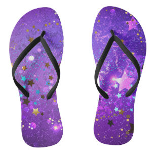 Chanclas Fondo de Relieve metalizado púrpura con estrellas