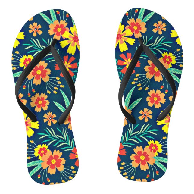 Chanclas Fondo Floral Hermoso Diseño-46566 (Plantilla)