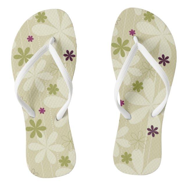 Chanclas Fondo floral retro (Plantilla)