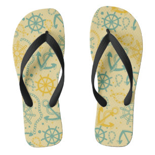Chanclas Fondo retro con el ancla, cuerdas