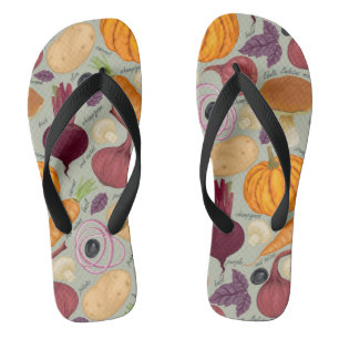 Chanclas Fondo retro de verduras frescas