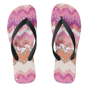 Chanclas Fondo rosado del zigzag
