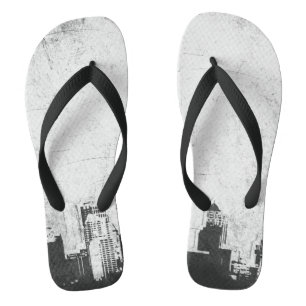 Chanclas Fondo sucio de la ciudad en blanco y negro