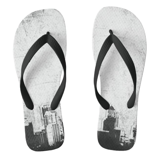 Chanclas Fondo sucio de la ciudad en blanco y negro (Plantilla)