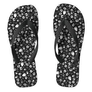Chanclas Foot prints 01.b. Black BG