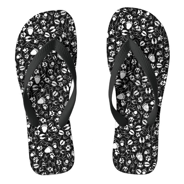 Chanclas Foot prints 01.b. Black BG (Plantilla)