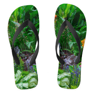 Chanclas Foto de flores de verano de jardín de cottage ingl