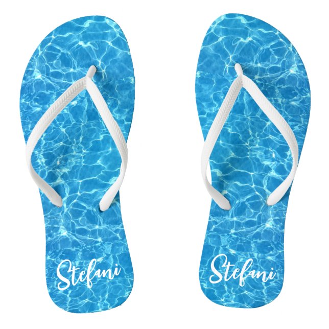 Chanclas Foto Personalizada De La Piscina Azul De Aqua (Plantilla)