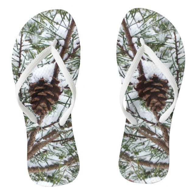 Chanclas Fotografía de la naturaleza del invierno de Snowy  (Plantilla)