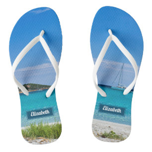 Chanclas Fotografía de Paradise beach con su nombre
