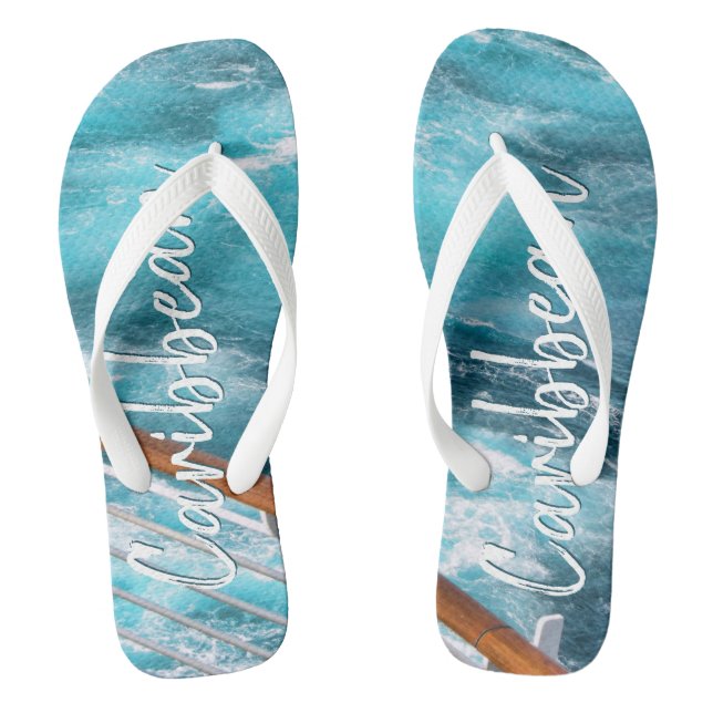 Chanclas Fotografía de viaje de crucero caribeño turquesa (Plantilla)