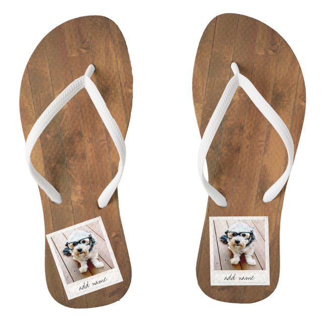 Chanclas Fotograma rústico con Instagram cuadrado y madera (Plantilla)