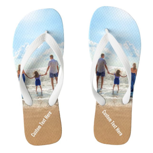 Chanclas Fotos de personalizados rompen con sus fotos y tex (Plantilla)