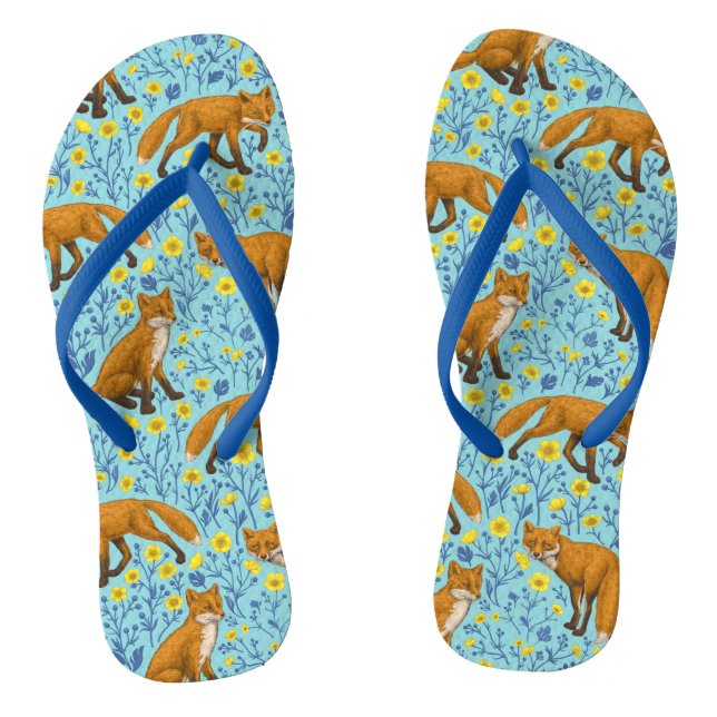 Chanclas Foxes y mariposas en azul de la piscina (Plantilla)