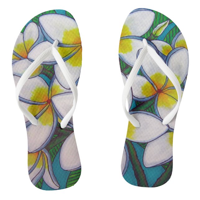 Chanclas Frangipani Correas delgadas para adultos, mujeres  (Plantilla)