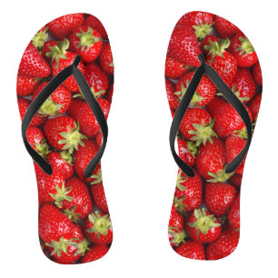 Chanclas Fresas Rojas Brillantes