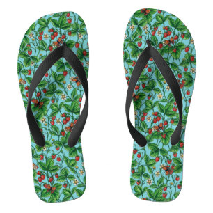 Chanclas Fresas silvestres en azul piscina