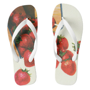Chanclas Fresas Vintage en Cesta, Frutas y Bayas Comestible