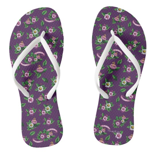 Chanclas Frida Kahlo| Patrón de Bouquet floral Purlpe | Zazzle.es
