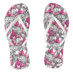 Chanclas Fuchsia en blanco y rosa