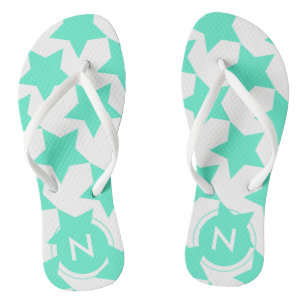 Chanclas Fun Estrellas Verde azuladas Modelo Flip Monograma