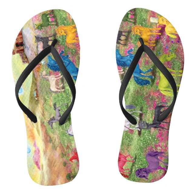 Chanclas Fun Unicorn Flip Flops Personalizado Adulto, Slim  (Plantilla)
