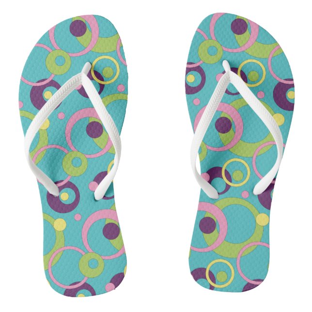 Chanclas Funky Blue Circles Flip Flops (Plantilla)