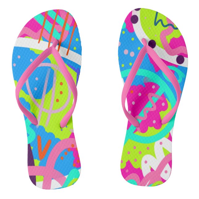 Chanclas Funky Colorful Pop Art (Plantilla)