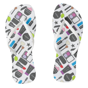 Chanclas Funky Makeup Collage Pattern