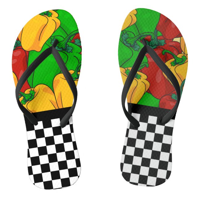 Chanclas Funky Tri-Colour Peppers y Checkerboard (Plantilla)
