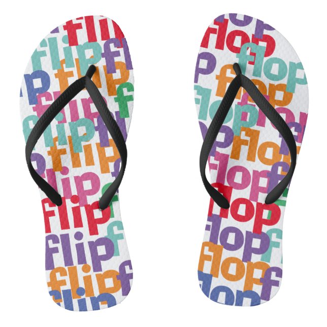 Chanclas Funny Flip & Flop Colorful Wordplay Pun Lover (Plantilla)