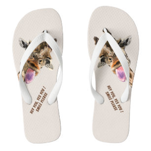Chanclas Funny Flip Flops con la juguetona jirafa - Sonrisa