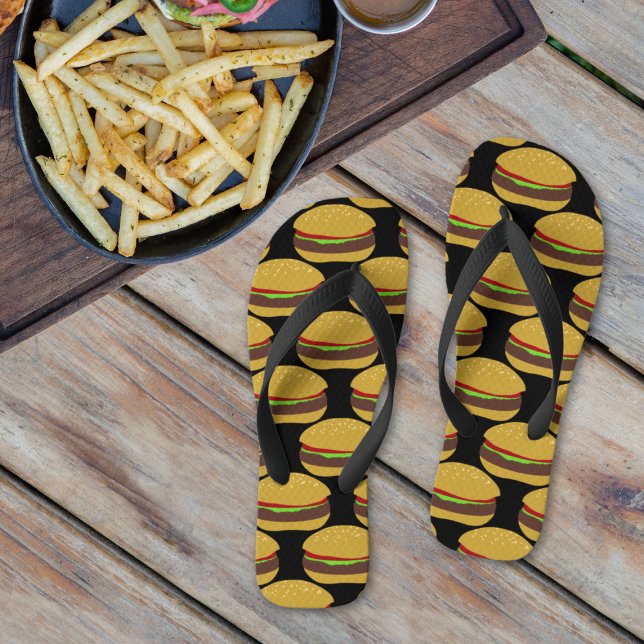 Chanclas Funny Hamburger Bun BBQ Fast Food Flip Flops (Subido por el creador)