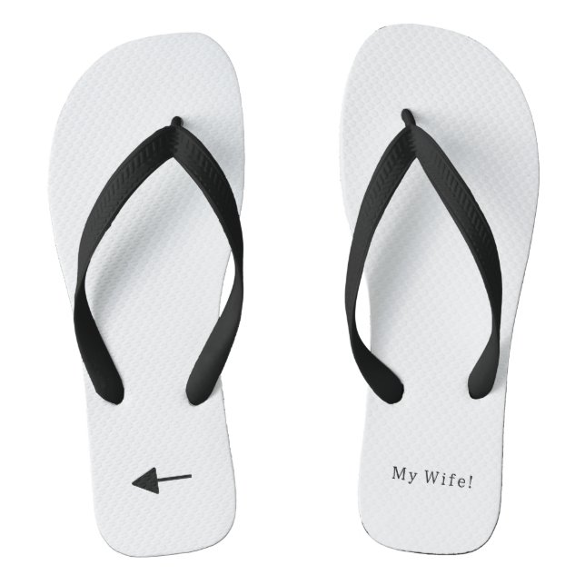 Chanclas Funny Just Married My Wife Marriage Arrow (Plantilla)