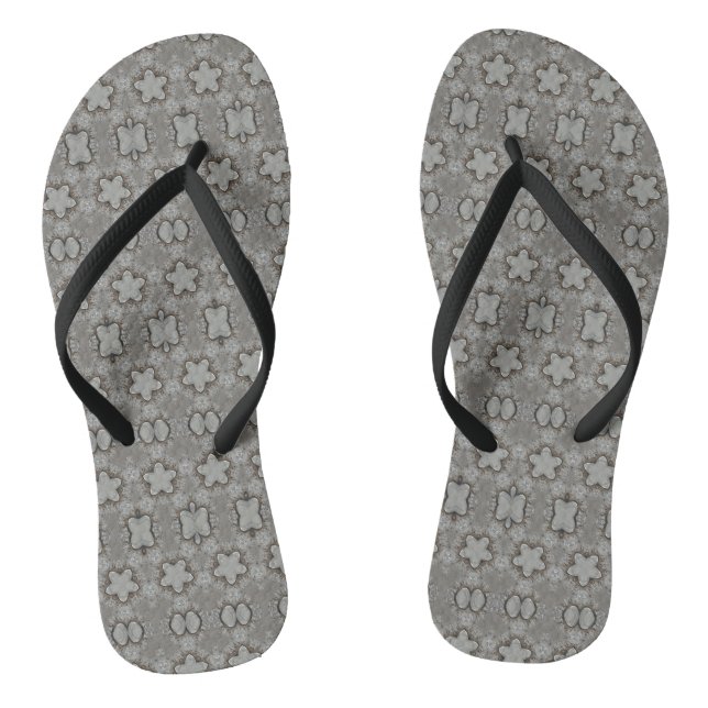Chanclas Funny Patrón Geométrico Estrellas Plata Gris Elega (Plantilla)