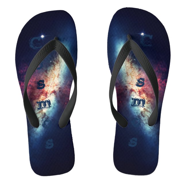 Chanclas Galaxia Nebulosa Azul Espacio Cosmos (Plantilla)