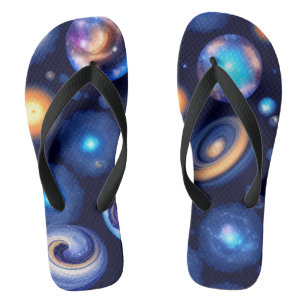 Chanclas Galaxia Planetas cielo negro
