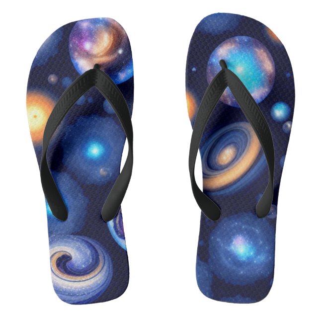 Chanclas Galaxia Planetas cielo negro (Plantilla)
