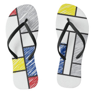 Chanclas Garabatos minimalistas de Mondrian De Stijl Arte m