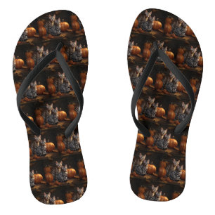 Chanclas Gatito Bengal Otoño Delicia Calabaza