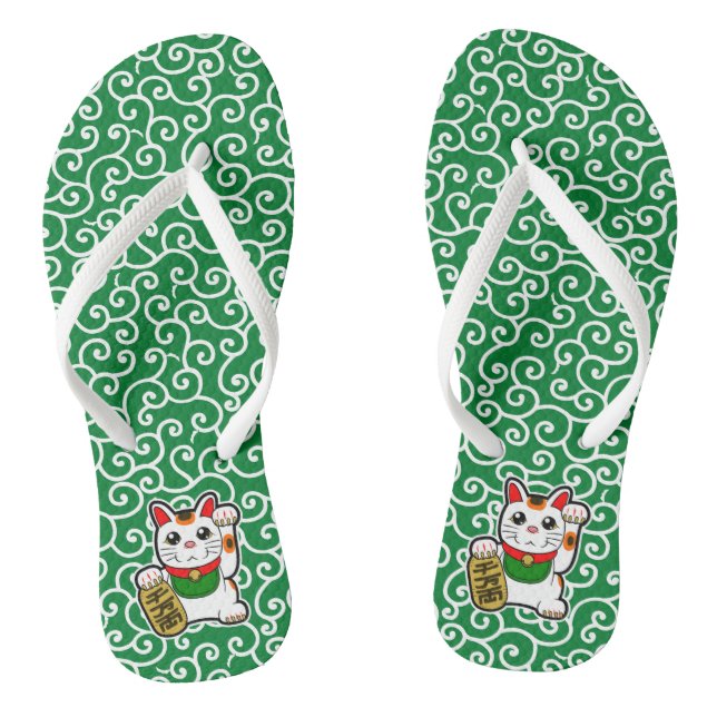 Chanclas Gato afortunado japonés: Maneki Neko (Plantilla)